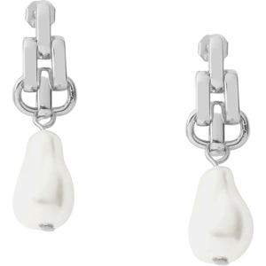 Mint Velvet Silver Tone Pearl Drop Earrings